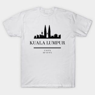 KUALA LUMPUR BLACK SILHOUETTE SKYLINE ART T-Shirt